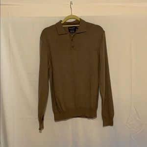 Black brown long sleeve polo